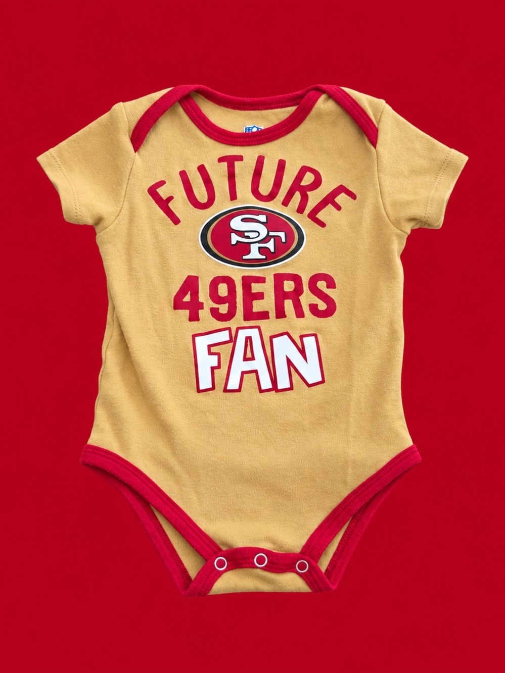 San Francisco 49ers Baby Bodysuit 3-6M Future 49ers Fan NFL Gold Red